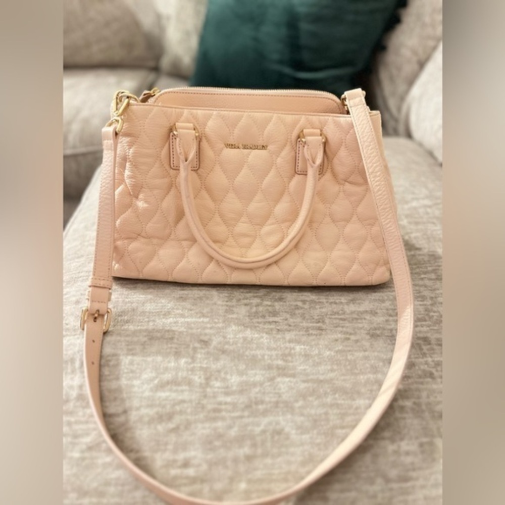 Vera Bradley Emma Large Quilted Leather Satchel